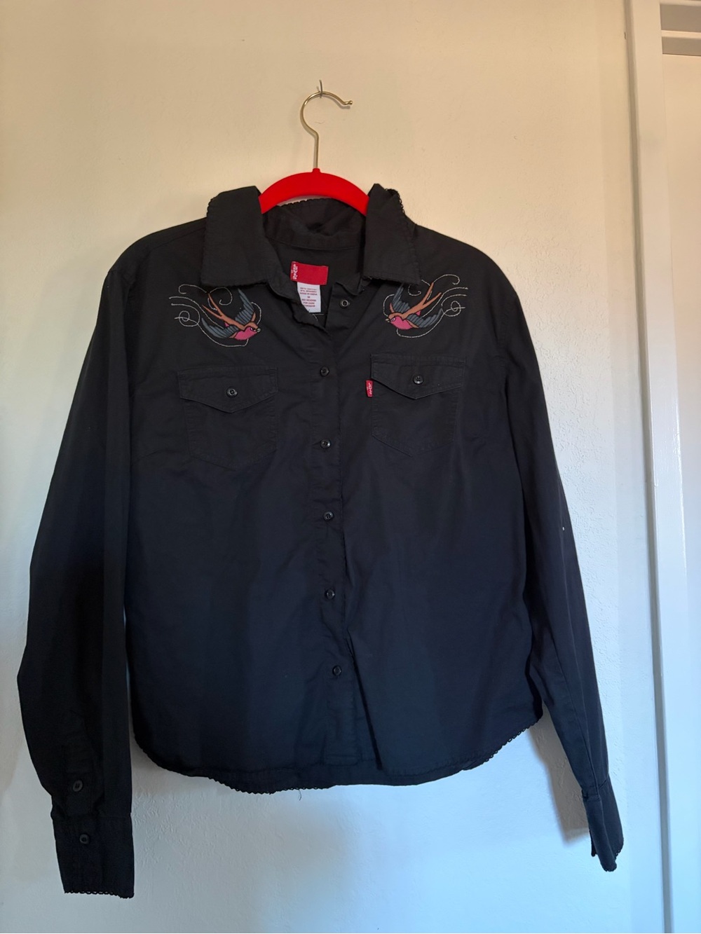Levi's Women’s Black Lightweight Embroidered El Dorado Western Shirt Jacket